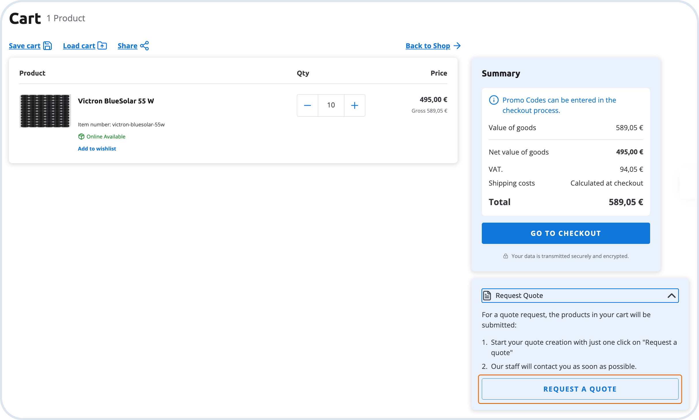 Quote request form